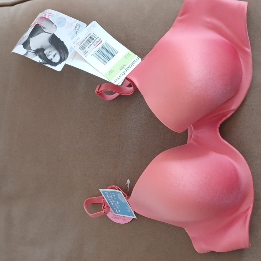 Maidenform The Dream Bra 34B Pink Sleek Fit Demi new with tags
